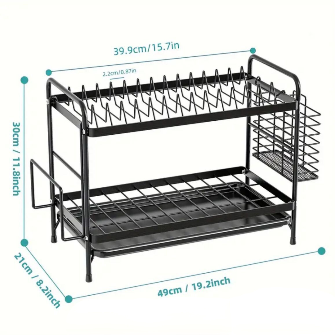 Escurridor Para Tarja Minimalista Negro De Fregadero