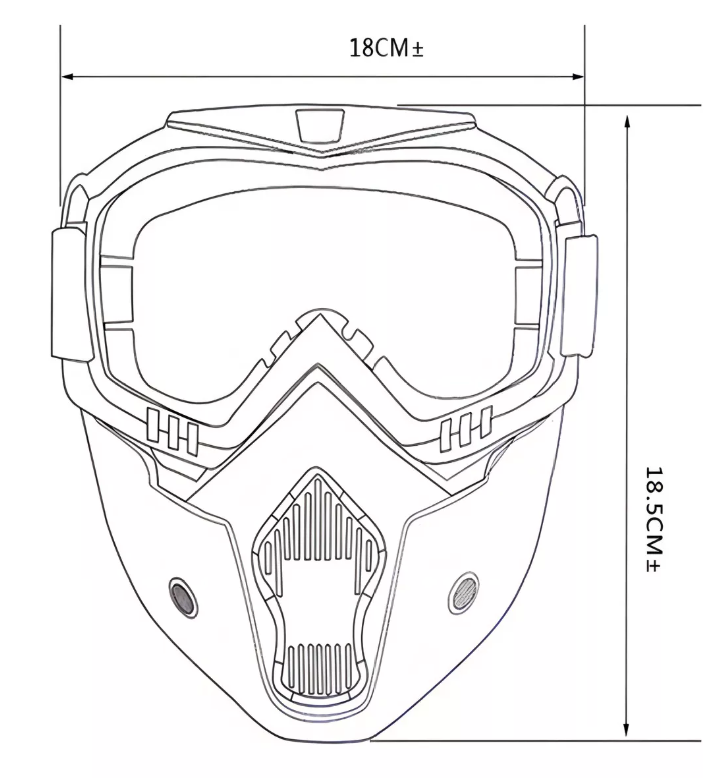 Máscara y Goggles para Motociclista Desplegables