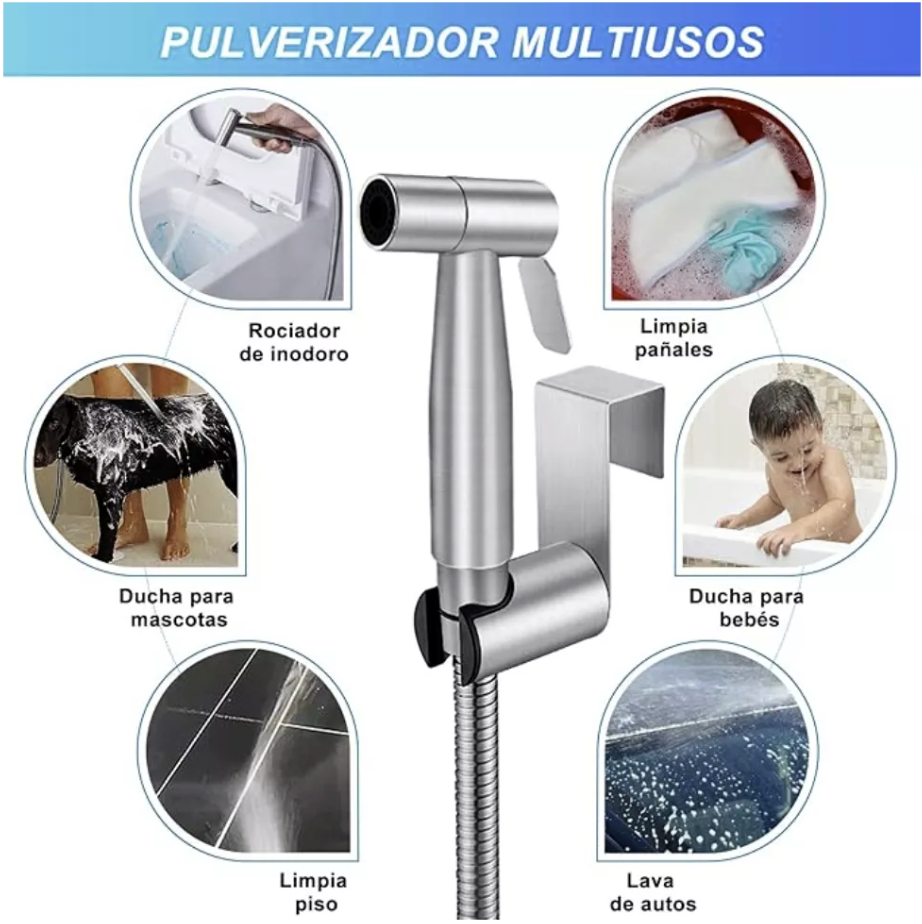 Pulverizador Para Baño Inodoro Rociador Bidé A Presión