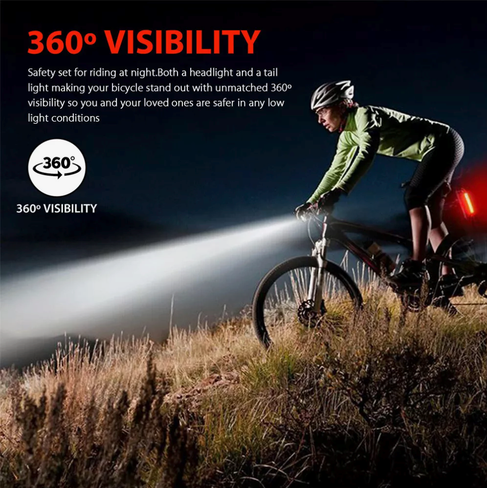 Luz para Bicicleta Recargable Par Frontal y Trasera LED