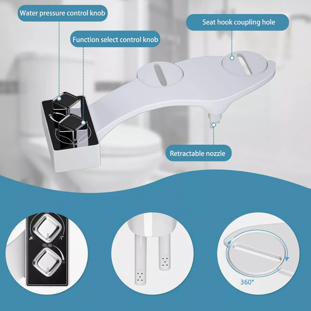 Bidet Baño Accesorio Para Inodoro Fácil Instalación 3 Modos