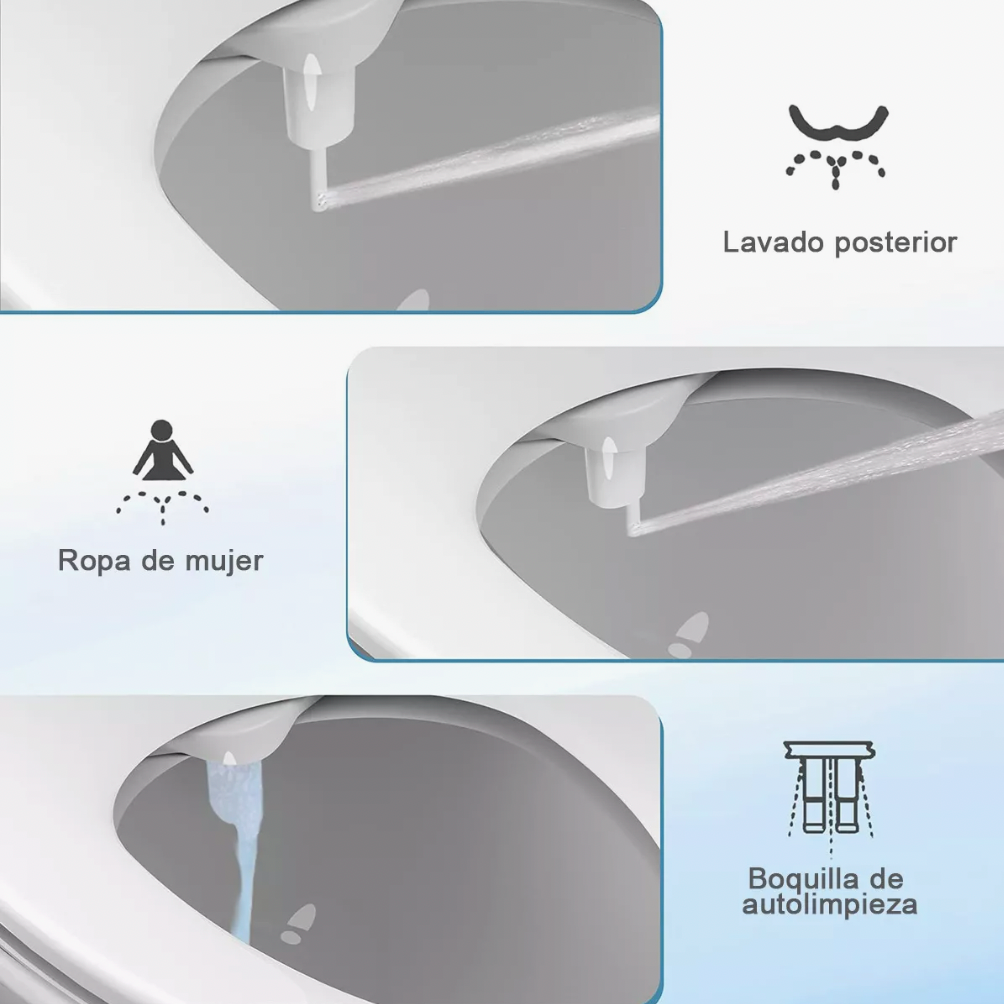 Bidet Baño Accesorio Para Inodoro Fácil Instalación 3 Modos