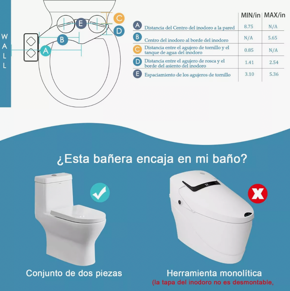 Bidet Baño Accesorio Para Inodoro Fácil Instalación 3 Modos