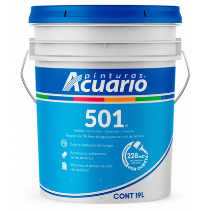 Sellador Vinílico Sellamuro 501 Transparente Galón Acuario