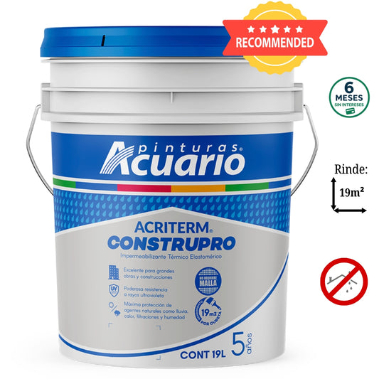 Impermeabilizante Acriterm Construpro 5 Años Cubeta Acuario