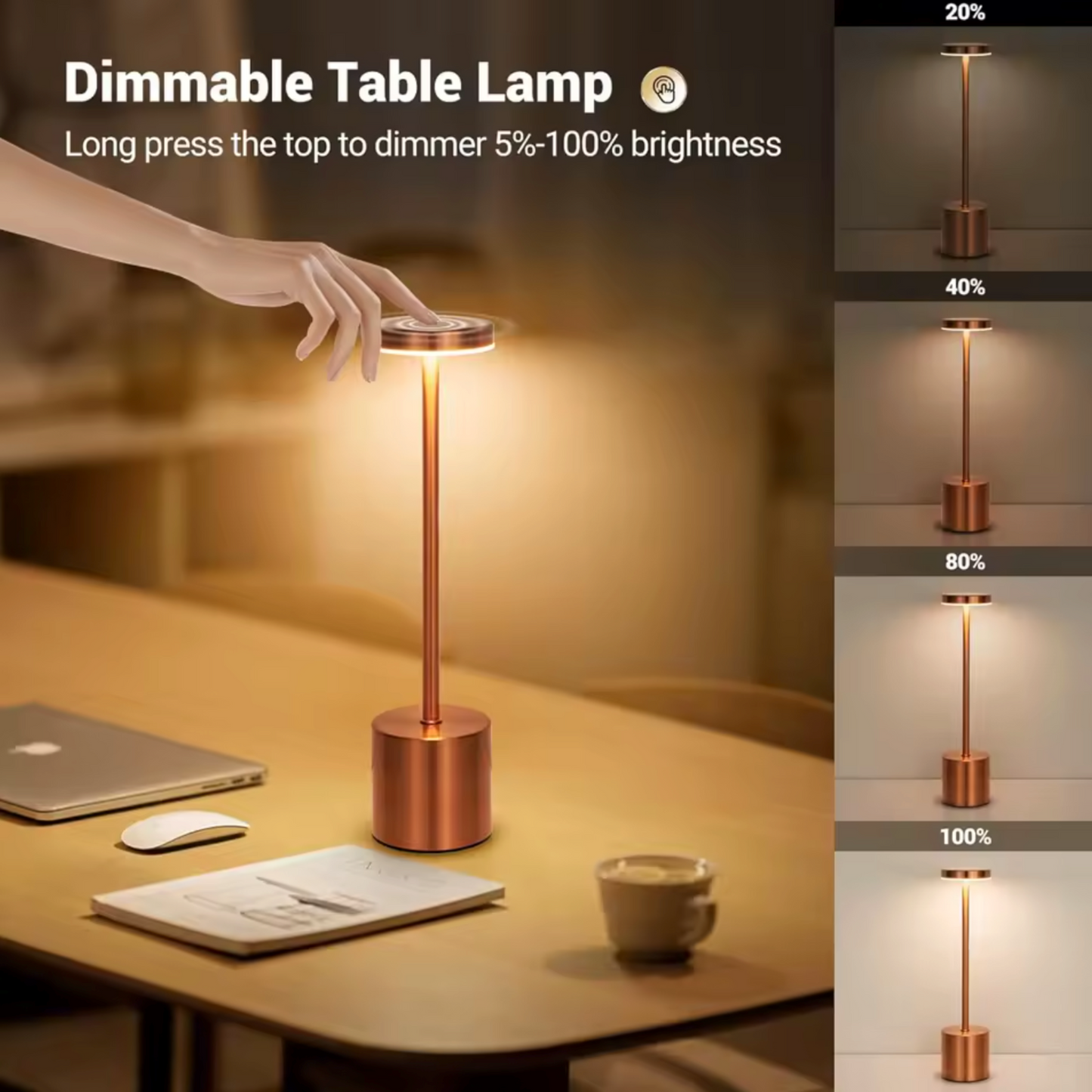 Lámpara Táctil de Mesa LED Recargable