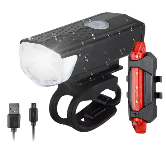 Luz para Bicicleta Recargable Par Frontal y Trasera LED