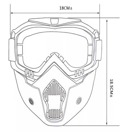 Máscara y Goggles para Motociclista Desplegables