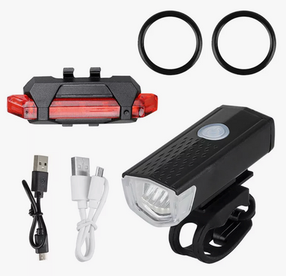 Luz para Bicicleta Recargable Par Frontal y Trasera LED