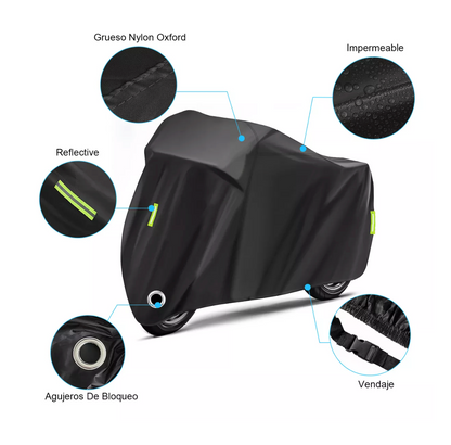Funda Protectora para Motocicleta Impermeable y Antirrobo con Luz Reflectiva